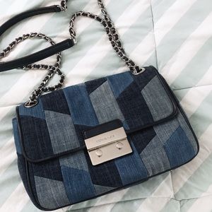 Michael Kors Chain Strap Denim Crossbody Bag
